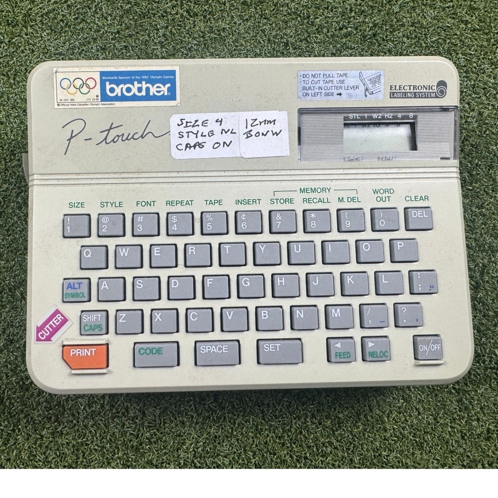Vintage Brother P-Touch Electronic Labeling‎ System 1992 Olympic Sponsor Grey